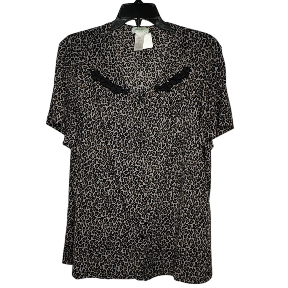 Vintage Vanity Fair Animal Print Pajama Shirt as is